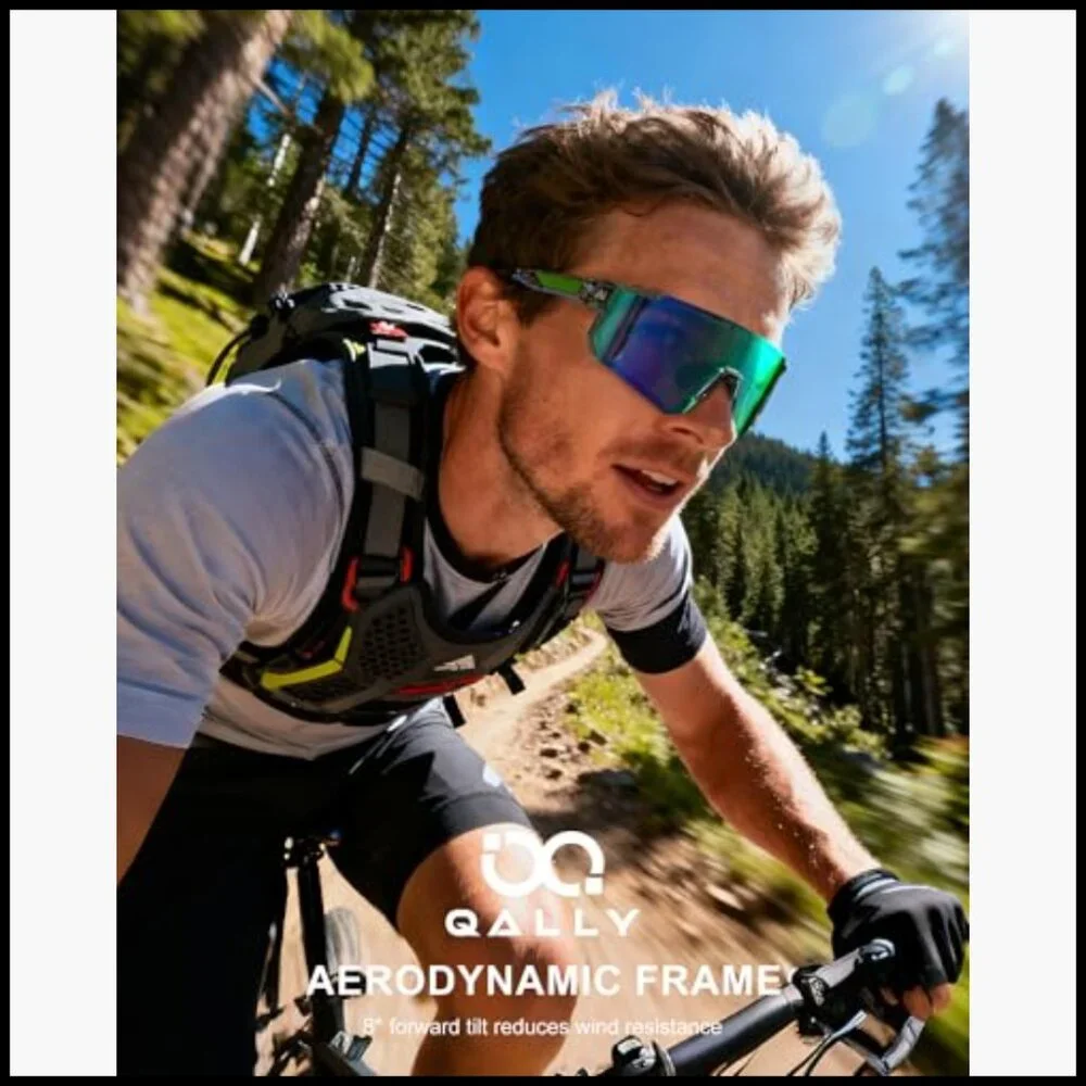 Polarized Sports Sunglasses UV400 Protection Wrap Around